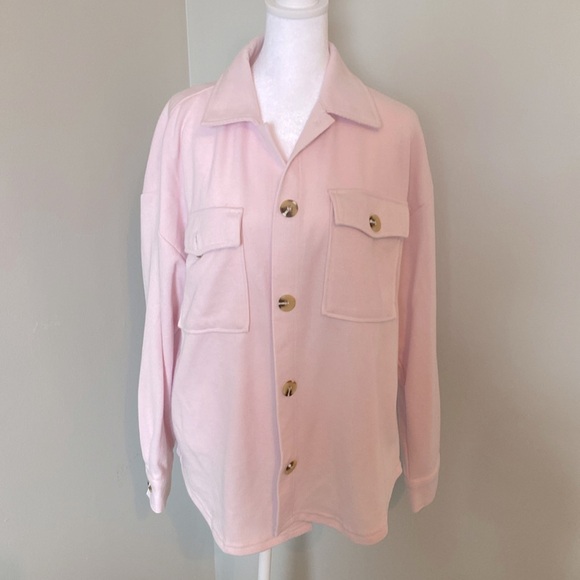 NWT Hippie Rose cloud pink Shacket - Picture 1 of 5